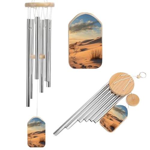 Outdoor Wind Chimes, Sand Dunes Printed Wind Chimes,Simple Wind Chimes,Curtain Wind Chimes for Home Decoration