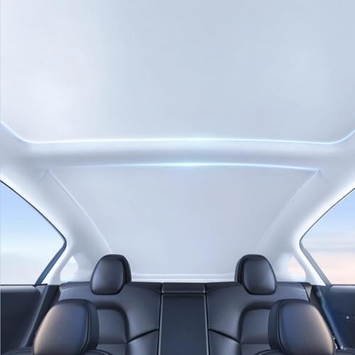 Ywooon Upgraded Sunshade Dach für Tesla Model 3 2018-2026 Highland Ice Crystal Style Top Fenster Dach Schatten Wärmeisolierung faltbar Glasdach Sonnenschirm Beige (Produziert aus China)