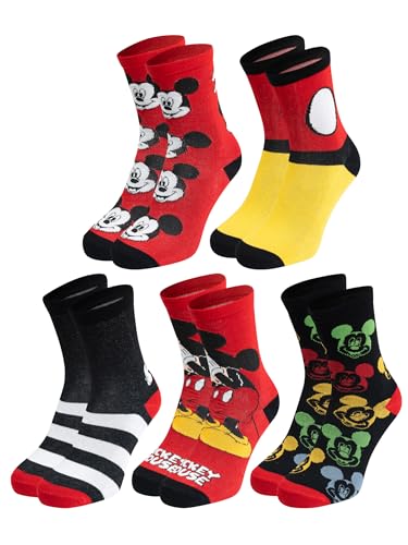 United Labels Lot de 5 paires de chaussettes Disney Mickey Mouse pour homme, multicolores, 40-45, chaussettes pour homme