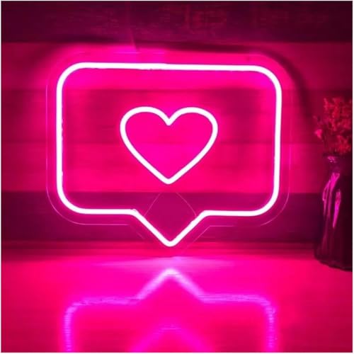 Enseigne lumineuse au néon Cœur rose, une idée de cadeau de décoration murale originale