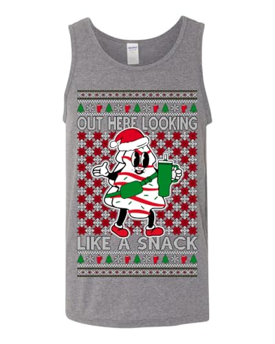 Out Here Looking Like a Snack Funny Cute White Chocolate Sprinkles Holiday Ugly Christmas Mens Tank Top2