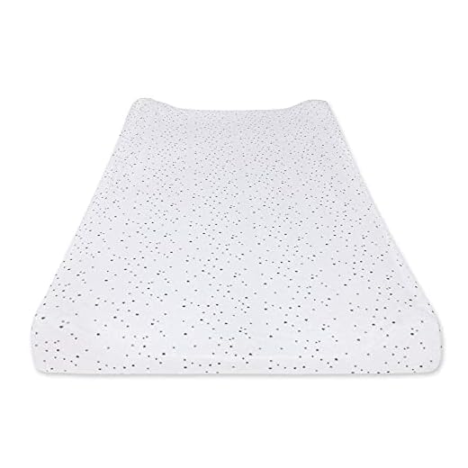 Burt's Bees Baby - Changing Pad Cover, 100% Organic Jersey Cotton Changing Pad Liner for Standard 16" X 32" Mats, Starry Night, One Size