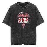 Akira Washed Vintage T-Shirt Anime Merch Casual Short Sleeved T Shirt Unisex Tee (3,X-Large)