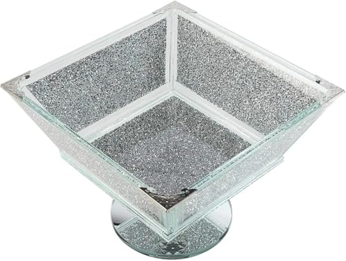 JAYOGLA Silver Crystal Diamond Obstschale, verchromt, 21 x 21 x 26 cm JAYOGLA Silver Crystal Diamond Obstschale, verchromt, 21 x 21 x 26 cm