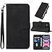 Moment Dextrad Compatible for iPhone 11 Wallet Case,[Kickstand][Wrist Strap][Card Holder Slots] TPU Interior Protective PU Leather Folio Flip Cover for iPhone 11 Case Wallet (Black)