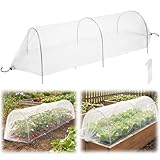 warmfarm 4ft Garden Row Accelerator Plants Cover, Pop Up Garden Bed Tunnel Net with 6 Stakes, Ready-to-Use Design Garden Beds Vegetable Rows Plant Protector for Protecting Vegetable Fruit