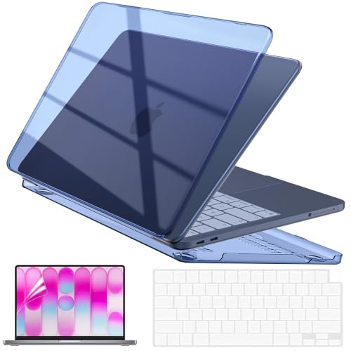 Image of EooCoo Compatible with Apple 2026 MacBook Neo Case 13 inch Mac Laptop A3404 with A18 Pro Chip, Transparent Hard Shell & Keyboard Skin Cover & Laptop Screen Protector - Crystal Indigo