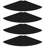 Homode Corner Shelf Wall Mount, 4 Tier Rounded Corner Floating Shelves, 12 Inch Deep Hanging Corner Shelf Storage, Wood Corner Wall Shelving for Living Room Bedroom Bathroom Kitchen, Black