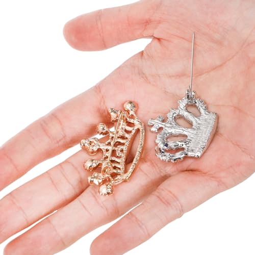 Image of Okllen 16 Pcs Small Crown Pins for Women Men, Gold Silver Rhinestone Crown Brooches with 8 Styles for Lapel, Sashes, Wedding