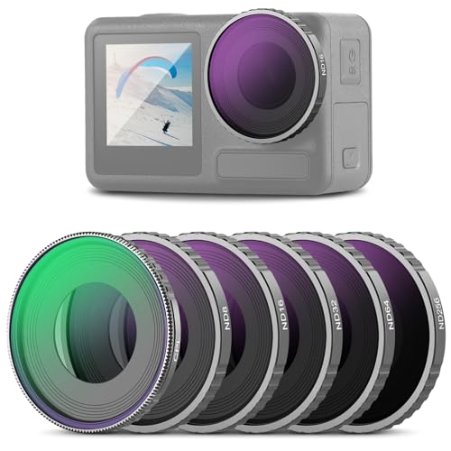Image of NEEWER 6 Pack ND Filter Set Compatible with DJI Osmo Action 5 Pro /Action 4, Multicoated HD Optical Glass CPL + ND8 + ND16 + ND32 + ND64 + ND256 Action Camera Lens Neutral Density Accessories, FL-N70