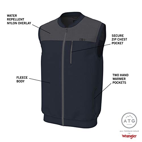 ATG by Wrangler Men's Fleece Bomber Vest, Realtree Edge/turkish Coffee, 3X/Tall