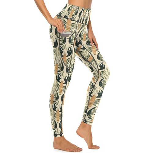 Legging homard abstrait femme pantalon de yoga taille haute doux