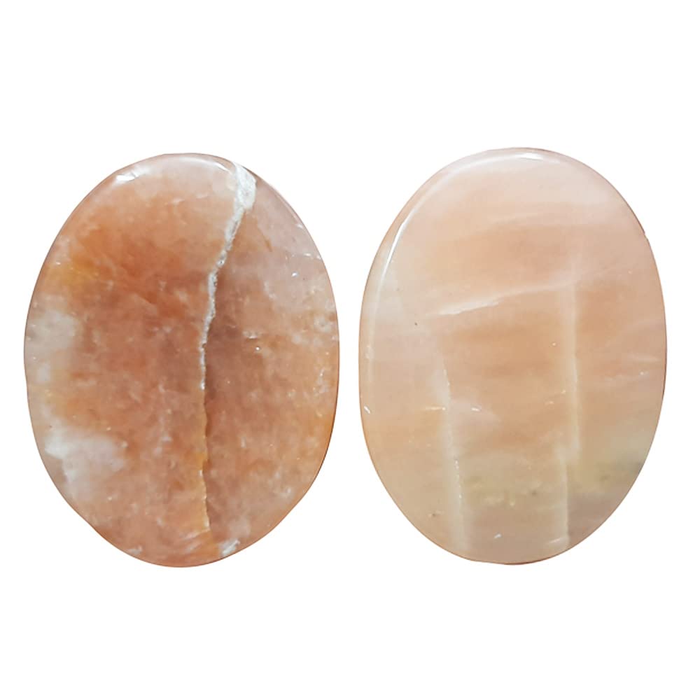 Set of 2 pcs Worry Stone Palm Stone Thumb Stone 35MM x 30MM Metaphysical Energy Healing Meditation Chakra Reiki Tool Gemstone Crystal Spiritual Stone Gifts-image-16