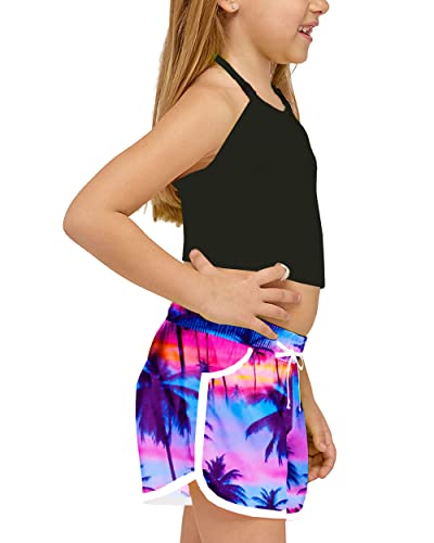 Image of Deerose Kids Hawaiian Swim Board Shorts Quick Dry Active Swim Trunk 5-14 Years