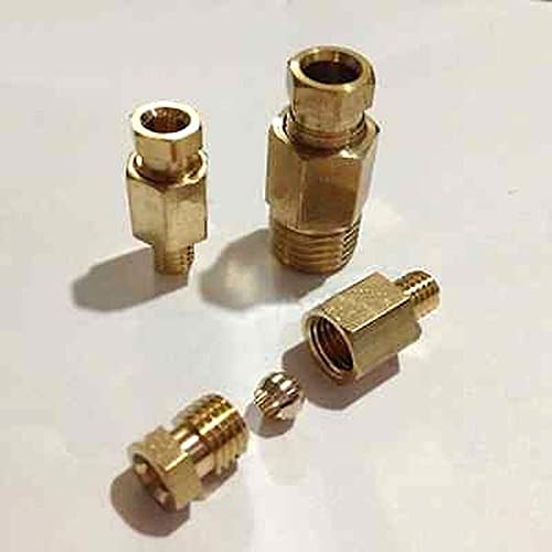 M5 Male Thread x 4mm OD Tube Brass Compression Connector Fitting Adapter Pipe Fitting for Lube Tubing