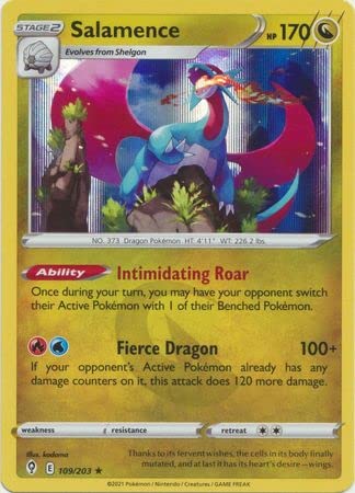 PokemonSingle Card SALAMENCE 109/203 Holo EVOLVING SKIES