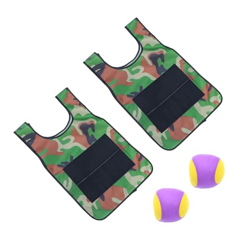 Abaodam Family Fun Vest 2 Sets Sticky Ball Vest Soft on Skin Material Simple Design Big Utility for Boys and Girls Random Color