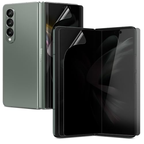 Diacube 2+2 Pack Privacy Anti-Spy Screen Protector for Samsung Galaxy Z Fold 6 4 Pack (2 Inside + 2 Front) Elastic Polyurethane Self-Healing Case Friendly Bubble-Free
