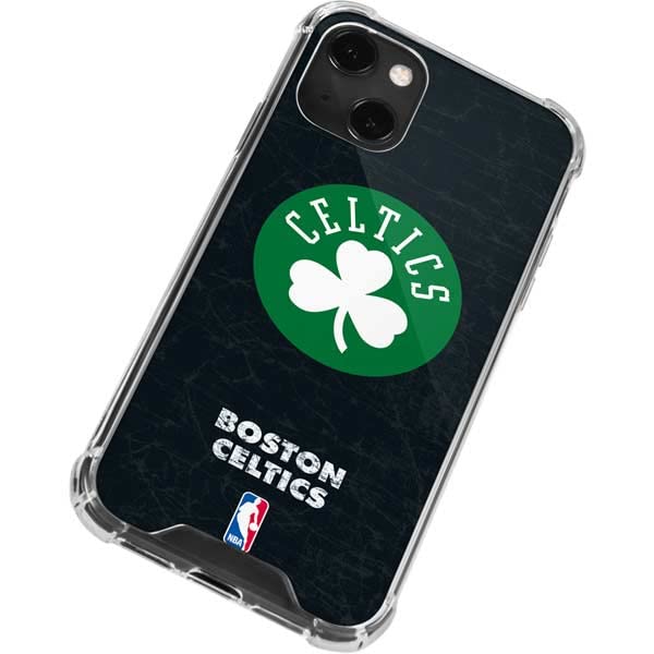 Skinit Clear Phone Case Compatible with iPhone 14 Plus - Officially Licensed NBA Boston Celtics Black Secondary Logo Design
