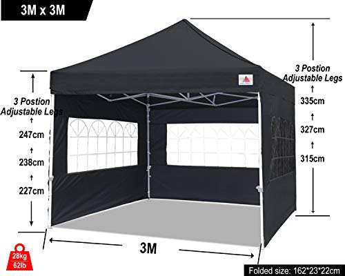 Image of ABCCANOPY Pop up Canopy Tent with Elegant Church Window 10X10,Black