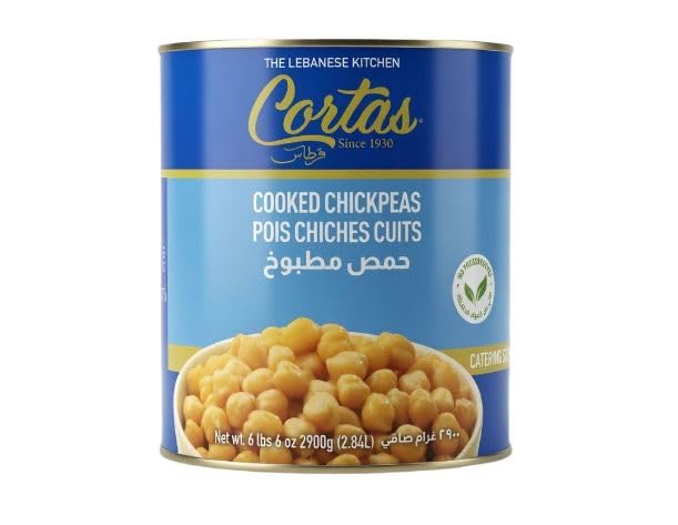 IMPORTED FROM LEBANON – Premium Boiled Chick Peas Ready to Eat, Fully Cooked Garbanzo Beans for Hummus, Salads, Soups, Stews, Mediterranean & Middle Eastern Recipes, Non-GMO Canned Chickpeas, Convenient Pantry Staple, High Quality Protein & Fiber Rich Legumes, Restaurant Grade Taste & Texture – 96 OZ (6 LB)