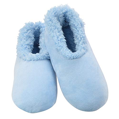 Image of Snoozies Sherpa-Lined Slipper Socks for Women - Fuzzy, Cute, and Cozy Slippers for Women with Non-Slip Sole - Washable House Slippers