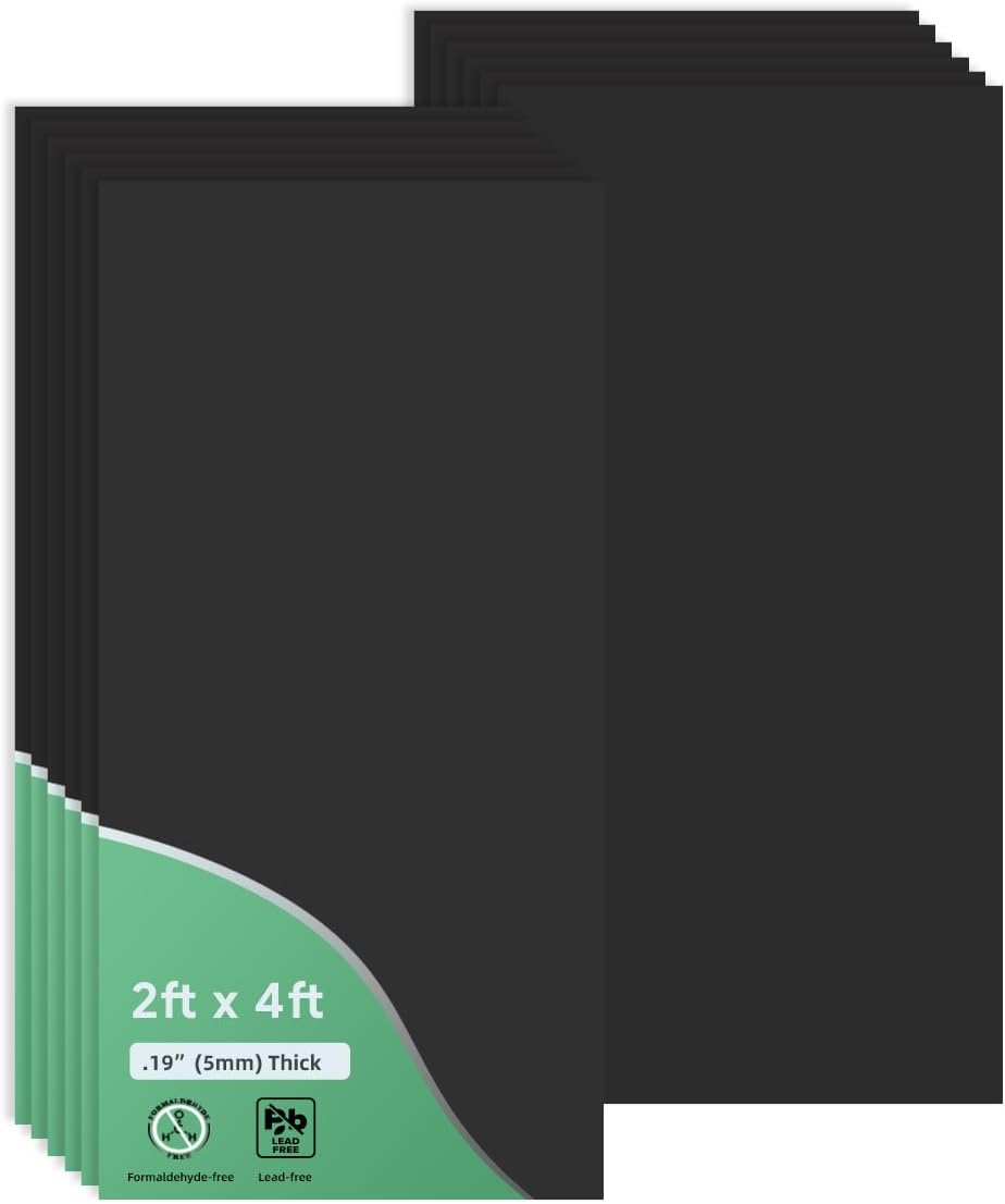 Smooth Black Drop Ceiling Tile 2ft x 4ft, PVC Ceiling Panel 24x48in – Waterproof, Washable and Fire-Rated - High-Grade PVC to Prevent Breakage-Cover 80 Sq. Ft-Package of 10 Tiles