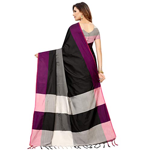 Image of VJ Fashion Women Cotton Silk Saree With Blouse Piece freesize