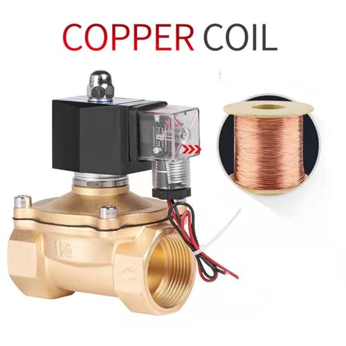 Électrovanne normalement fermée AC220V DC 24V G3/8" vanne d'eau laiton - 5