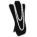 MOOCA Deluxe Black velvet MDF Wood Jewelry and Necklace Easel Display Stand, Set of 6