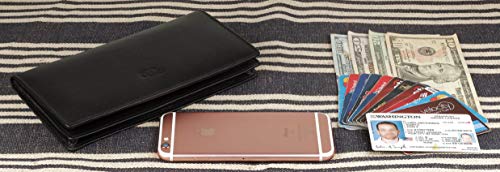 Image of RFID Blocking Mens Genuine leather Bifold Long Wallet