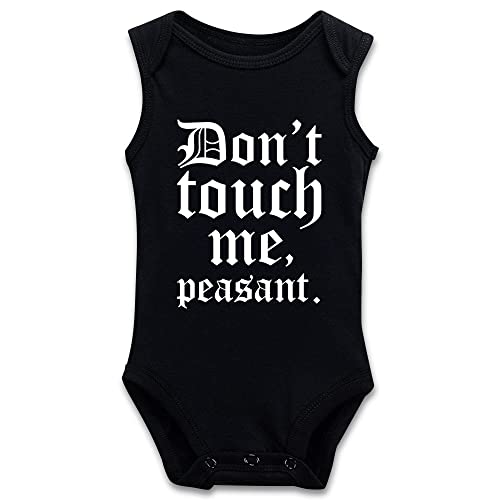 Image of DOQOSESHY Don't Touch Me Peasant-Baby Outfit Boys Girls Romper Short Sleeve/Sleeveless/Long Sleeve Bodysuit