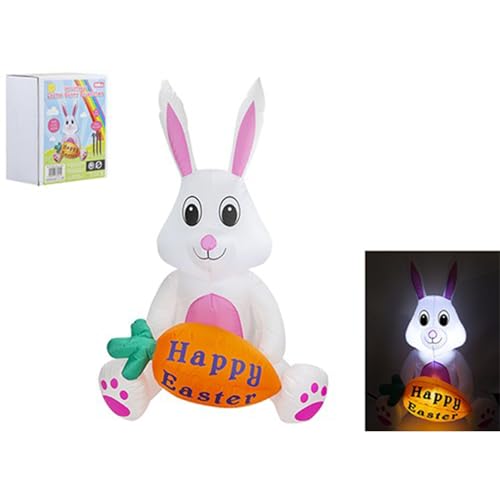 Lapin de Pâques gonflable lumineux – 150 cm de haut – 1 pièce – Décoration d'intérieur et d'extérieur de qualité supérieure pour célébration...