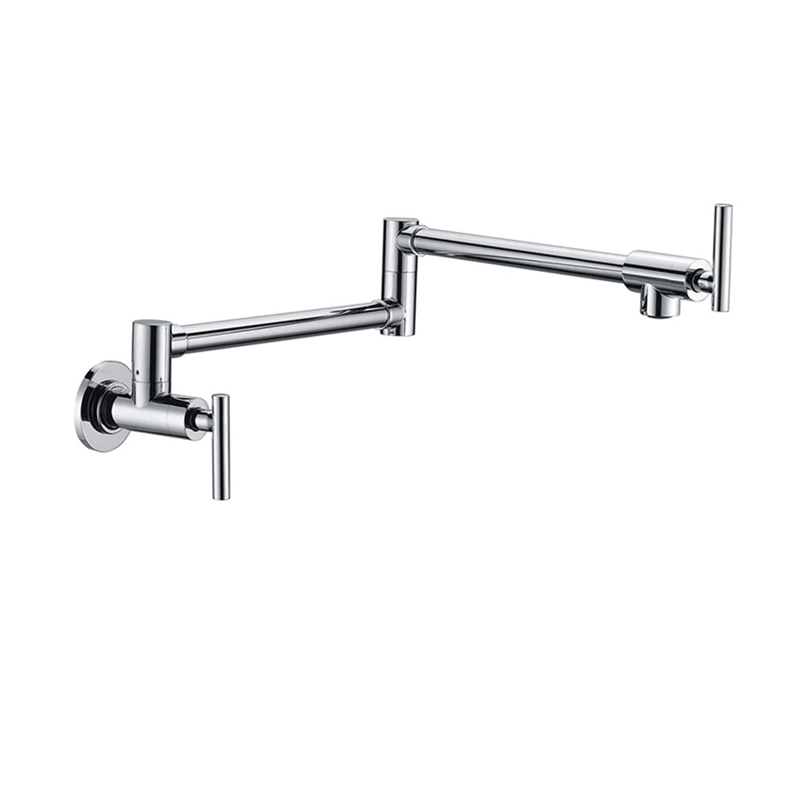 Cudtapi A Bathroom Faucet Filler Tap Foldable Kitchen Faucet Single Cold Sink Rotate Folding Spout Chrome Brass Wall Mounted Crane(A)