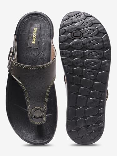 Image of WELCOME Soft Men's Slippers with Cushion FootBed for Adult | Comfortable & Light Weight | Stylish & Anti-Skid | Waterproof & Regular Flip Flops for Gents /Boys