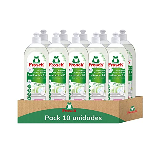 Frosch - Lavavajillas a Mano Líquido Vitaminas Ecológico, Libre de Colorantes y Perfumes, Apto para Pieles Sensibles,...