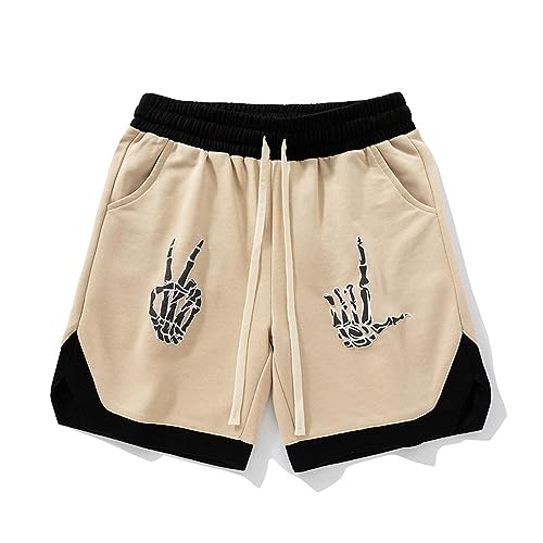 Short jogging hommes GRFIT kaki taille L ample style hip-hop