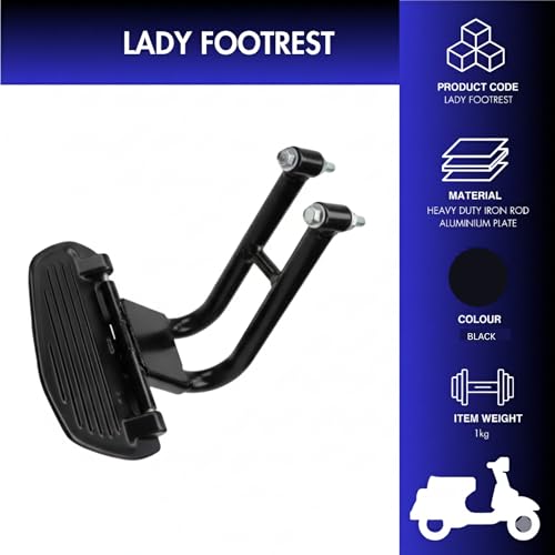 Image of PATHAK Heavy Duty Ladies Footrest Compatible with Hero Vida VX2 Plus / VX2 Go / VX2 Electric Scooter | Metal Body | Rear Left Side Foot Step| Black)