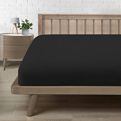 King Fitted Sheet 150, Bed Sheet In Premium Microfibra Oeko-TEX® Certified, Bedding Fitted Bedsheets Comfortable Soft Breathable Black150x200 H30 cm King Fitted Sheet 150, Bed Sheet In Premium Microfibra Oeko-TEX® Certified, Bedding Fitted Bedsheets Comfortable Soft Breathable Black150x200 H30 cm