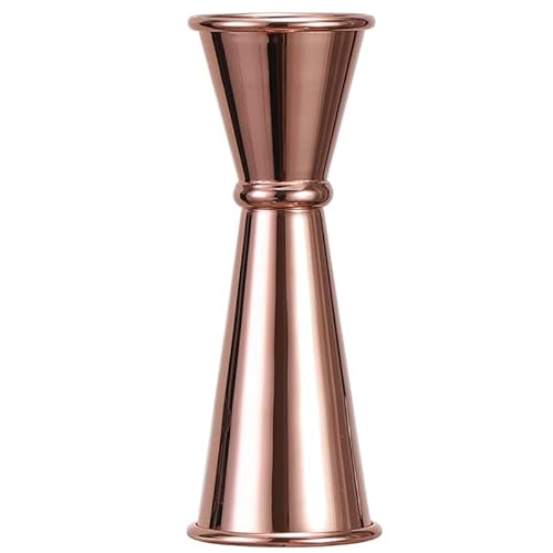 WOMLEX メジャーカップ カクテル用計量カップ 30/60ml 目盛り付き ダブルエンド ステンレス製ロールリム カクテル用計量カップ(30ml / 60ml, ローズゴールド)