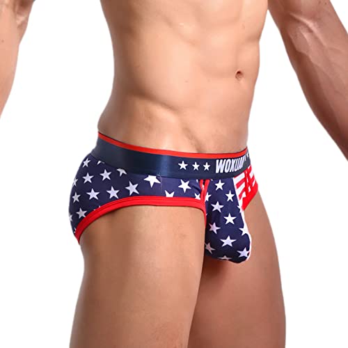 Evankin Men's Underwear,USA American Flag Sexy Boxers Briefs Soft Underwear2