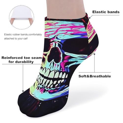 Laughing Skull 5 Pairs Low Cut Ankle Socks for Men Women Athletic Running Socks No Show Breathable3