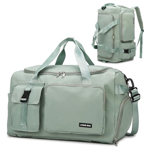 Suweir Sporttasche Damen Herren 42L Reisetasche mit Schuhfach Nassfach Wasserdicht Trainingstasche Travel Duffle Bag mit Rucksack Weekender Schwimmtasche Fitnesstasche für Reisen, Fitness, Sport