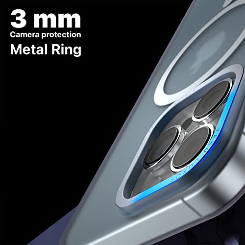 Image of eller sante SAN MagPro Frosted for iPhone 14 Pro Case Cover, 6 Feet Drop Protection, Shockproof, Scratch Resistant, Slim, Thin, Compatible with iPhone 14 Pro MagSafe Back Cover - Blue