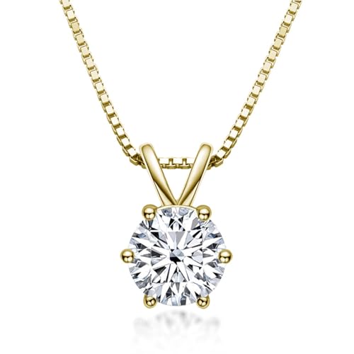 GlmrngDQ Classic Moissanite Pendant Necklace for Women Men, Sterling Silver Platinum Plated Fashion Simulated Diamond Necklace, Charming Moissanite Necklace, Best Gift for Wife Girls., Diamond,