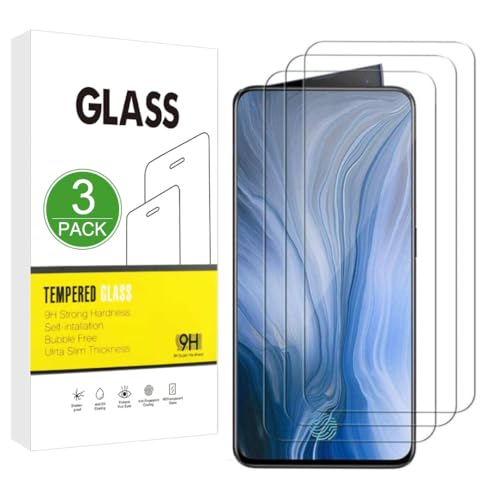 X-Dision Compatible con OPPO Reno 10X Zoom Protector de Pantalla,3 Piezas Película Protectora 2.5D[Dureza 9H,Alta Sensibilidad,A prueba Roturas] Alta Definicion Vidrio Templado