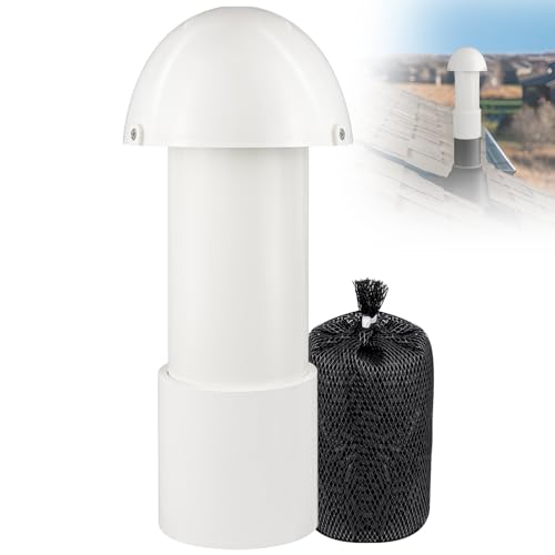 3 Inch Vent Stack Pipe Filter,Sewer Vent Filter Septic Tank Roof Vent Filters Cap for PVC Plastic Pipes Plumbing Air Exhaust,Vents Stack Filters Remove Outdoor Septic and Sewer Odors,with Mushroom Cap