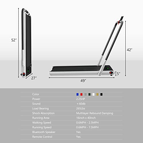 Image of Foldable Treadmills for Home, 2 in 1 Walking Pad Portable Folding Under DeskTreadmills with Walk and Jog & Run Modes for Office Treadmil