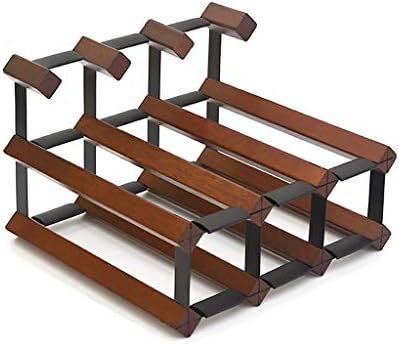 Portabottiglie Legno Metallo Wine Rack |creativo Vino Rack Obliquo |4-8 Capacità