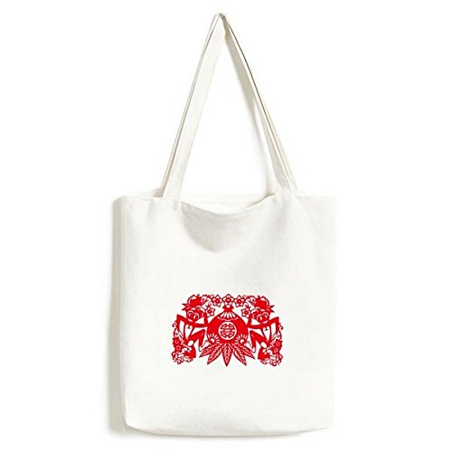 Fleurs fenetre design sac fourre-tout en tissu avec motif culturel asiatique